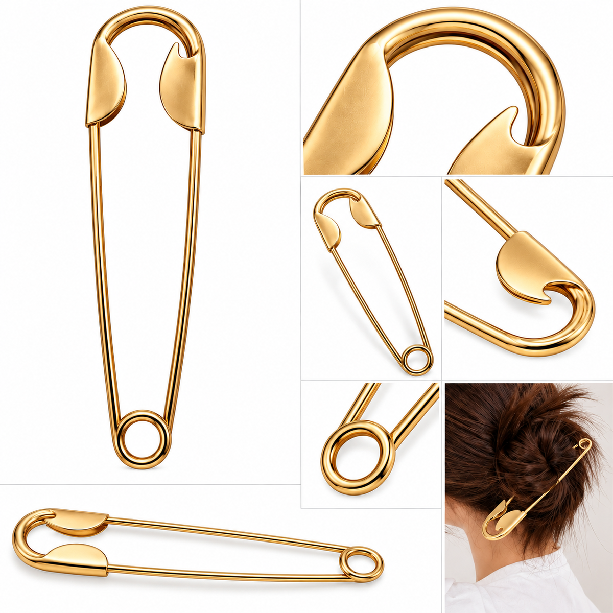 Okhhraa Oversized Safety Pin Hair Clip for Women