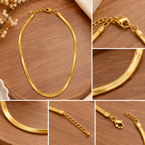 okhhraa Aira Gold-Plated Snake Chain Necklace for Women