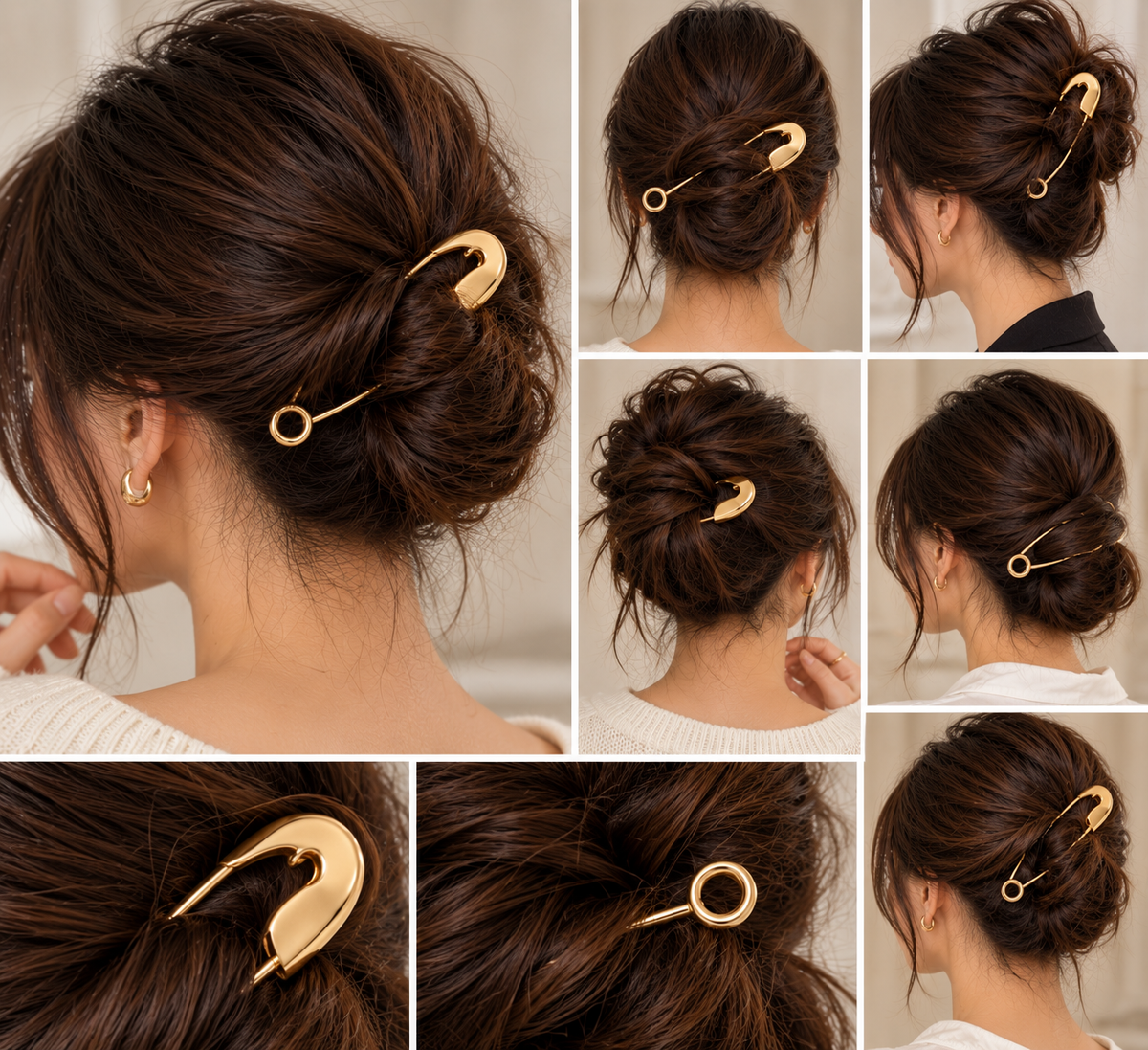 Okhhraa Oversized Safety Pin Hair Clip for Women