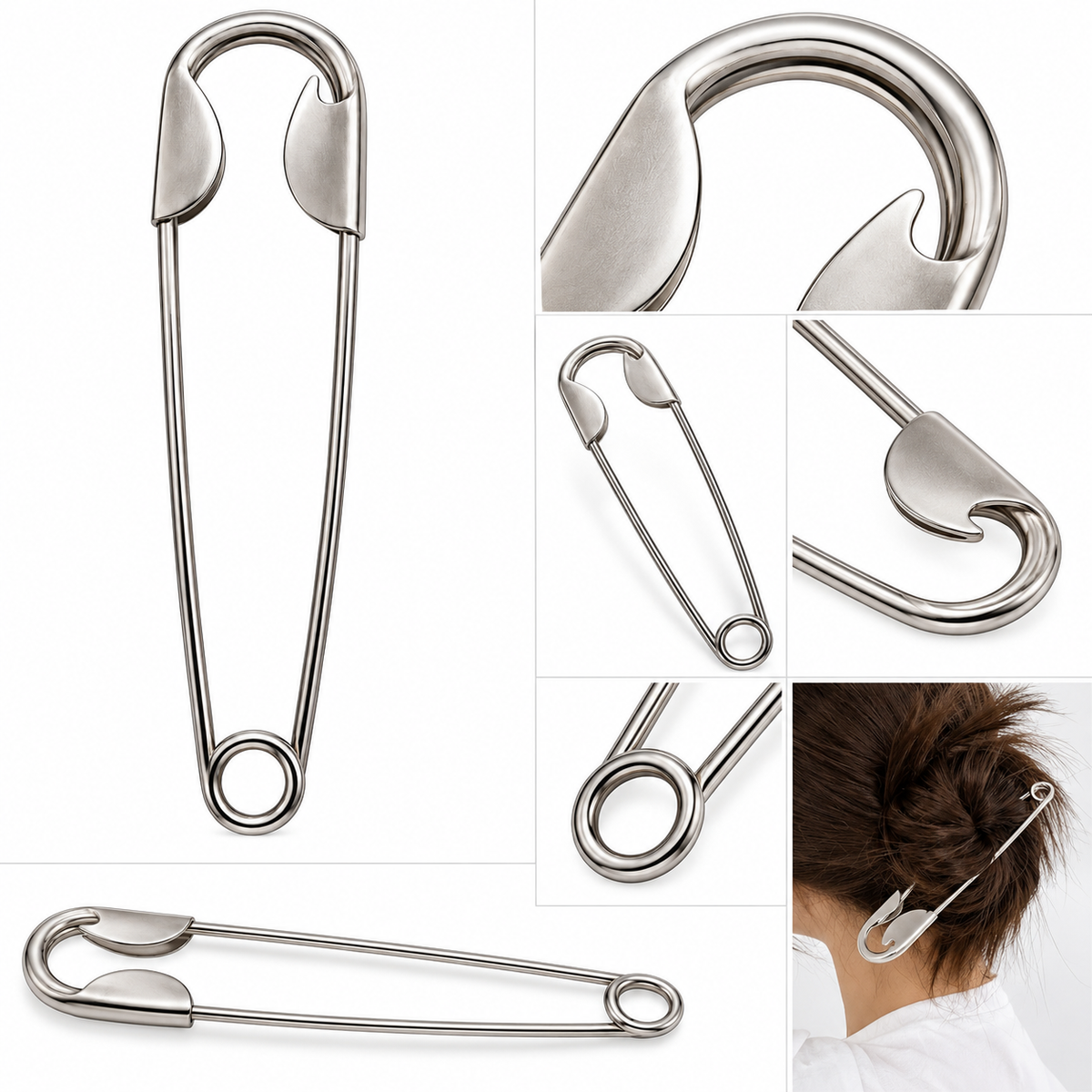 Okhhraa Oversized Safety Pin Hair Clip for Women