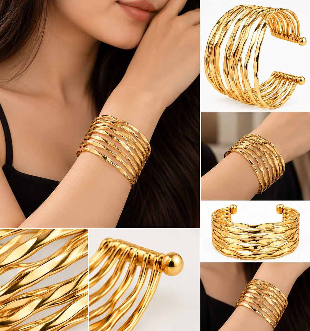 okhhraa Gold Cuff Bracelet for Women